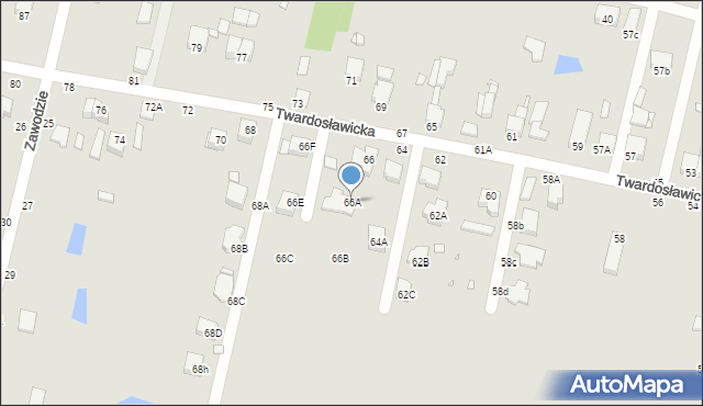 Piotrków Trybunalski, Twardosławicka, 66A, mapa Piotrków Trybunalski