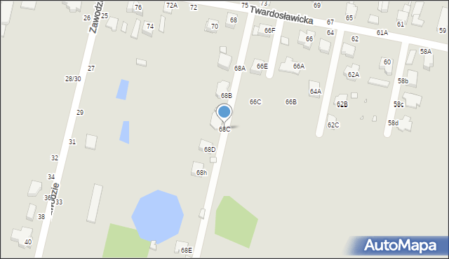 Piotrków Trybunalski, Twardosławicka, 68C, mapa Piotrków Trybunalski