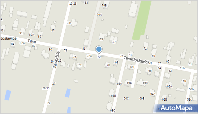 Piotrków Trybunalski, Twardosławicka, 72, mapa Piotrków Trybunalski