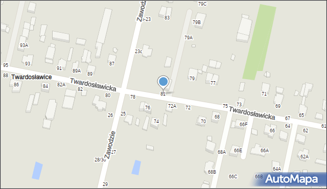 Piotrków Trybunalski, Twardosławicka, 81, mapa Piotrków Trybunalski