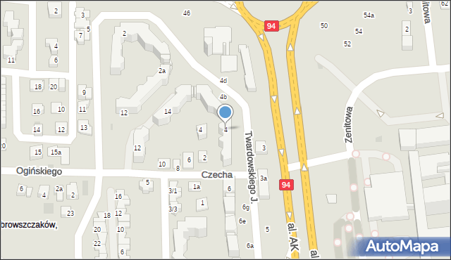 Rzeszów, Twardowskiego Jana, ks., 4, mapa Rzeszów
