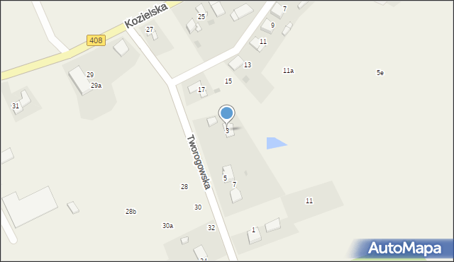 Sierakowice, Tworogowska, 3, mapa Sierakowice