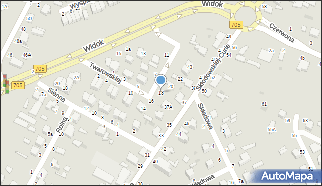 Skierniewice, Twarowskiej Janiny, 18, mapa Skierniewic