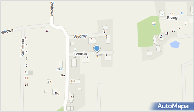Skrzeszewo, Twarda, 6, mapa Skrzeszewo