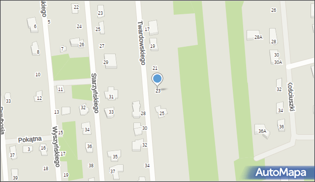 Sulejówek, Twardowskiego, 23, mapa Sulejówek