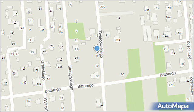 Sulejówek, Twardowskiego, 8, mapa Sulejówek