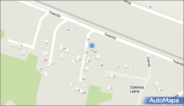 Toruń, Twarda, 22a, mapa Torunia