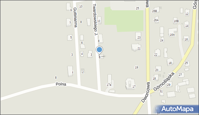 Toszek, Twardowskiego Jana, ks., 6, mapa Toszek