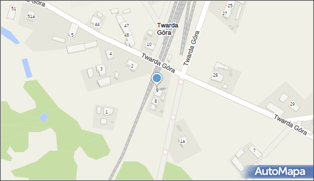 Twarda Góra, Twarda Góra, 9, mapa Twarda Góra