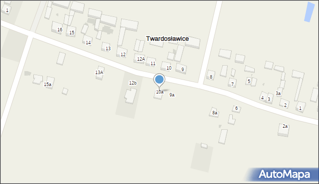 Twardosławice, Twardosławice, 10a, mapa Twardosławice