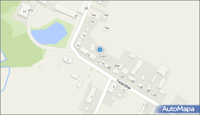 Twardów, Twardów, 71A, mapa Twardów