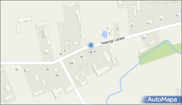 Twarogi Lackie, Twarogi Lackie, 45, mapa Twarogi Lackie