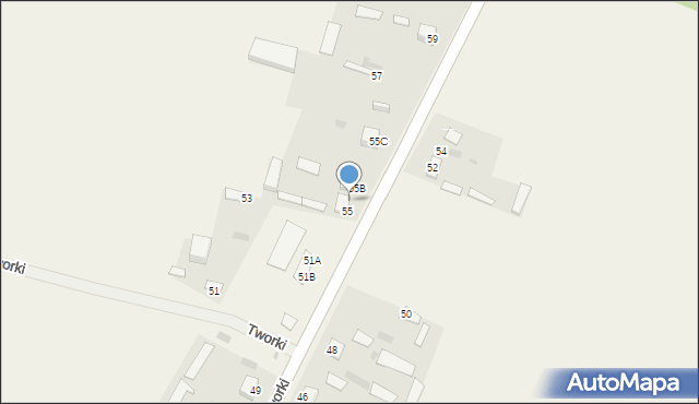 Tworki, Tworki, 55A, mapa Tworki