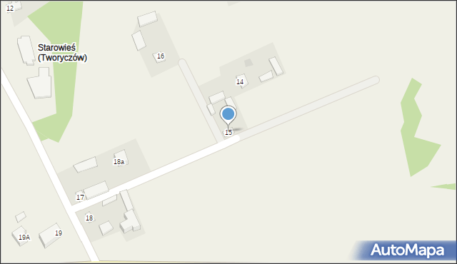 Tworyczów, Tworyczów, 15, mapa Tworyczów