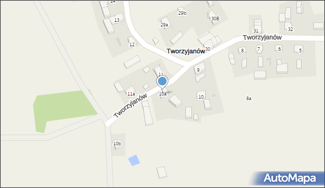 Tworzyjanów, Tworzyjanów, 10a, mapa Tworzyjanów