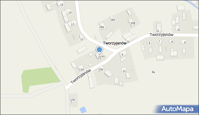 Tworzyjanów, Tworzyjanów, 11, mapa Tworzyjanów