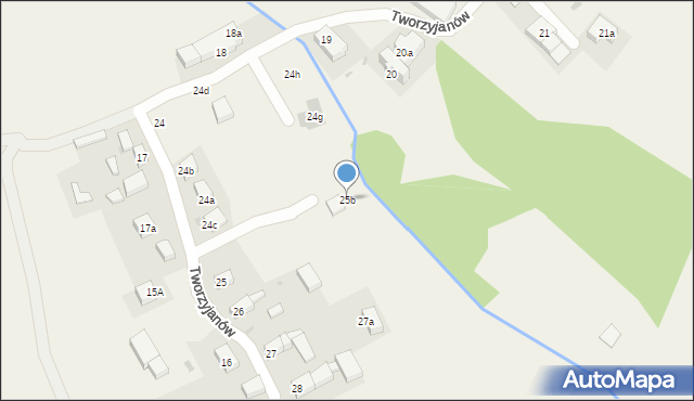 Tworzyjanów, Tworzyjanów, 25b, mapa Tworzyjanów