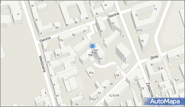 Warszawa, Twarda, 56D, mapa Warszawy