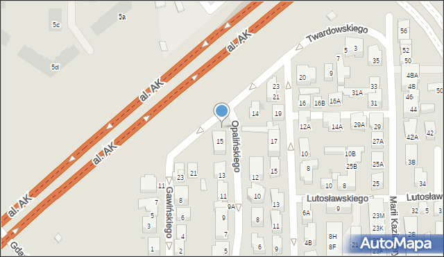 Warszawa, Twardowskiego Samuela, 19, mapa Warszawy