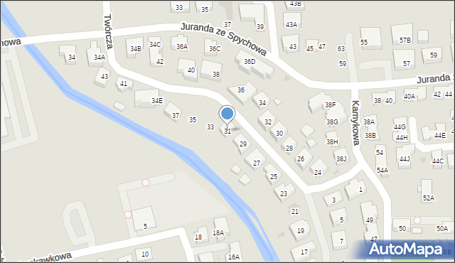 Warszawa, Twórcza, 31, mapa Warszawy