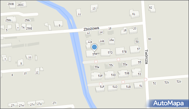 Warszawa, Twórcza, 57F, mapa Warszawy