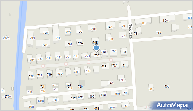 Warszawa, Twórcza, 75C, mapa Warszawy