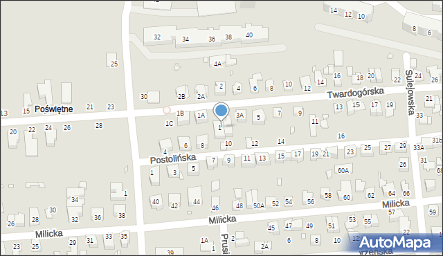 Wrocław, Twardogórska, 3, mapa Wrocławia