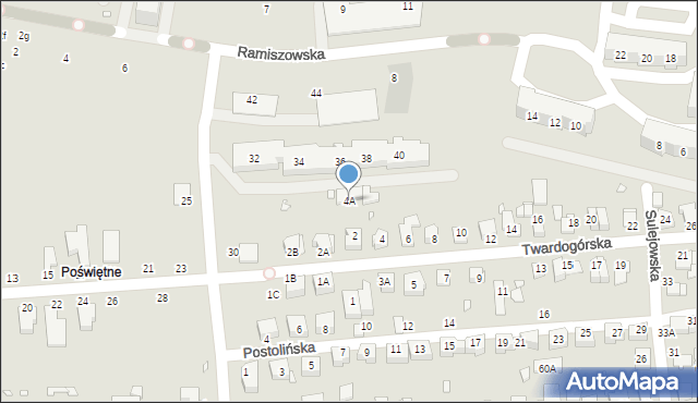 Wrocław, Twardogórska, 4A, mapa Wrocławia