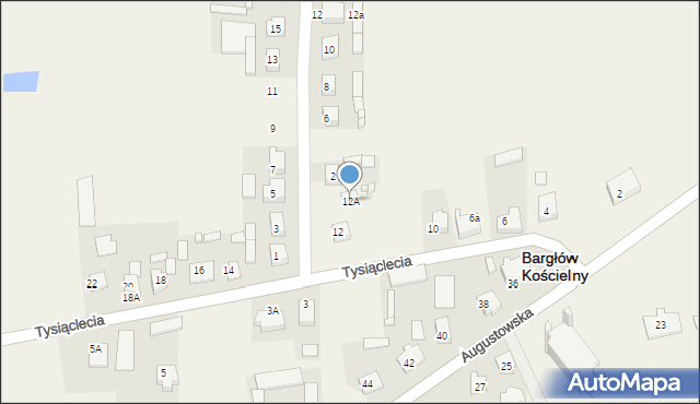 Bargłów Kościelny, Tysiąclecia, 12A, mapa Bargłów Kościelny