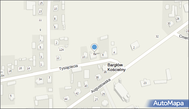 Bargłów Kościelny, Tysiąclecia, 6a, mapa Bargłów Kościelny