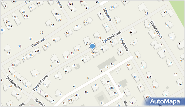 Bezrzecze, Tymiankowa, 16, mapa Bezrzecze