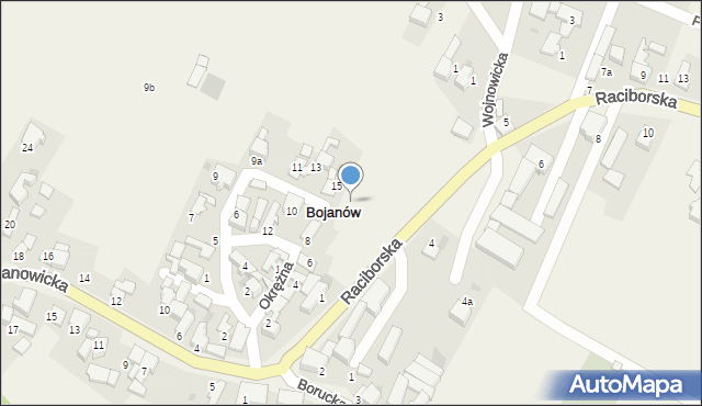 Bojanów, Tylna, 17, mapa Bojanów