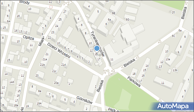 Bolesławiec, Tyrankiewiczów Heleny i Wincentego, 16, mapa Bolesławca