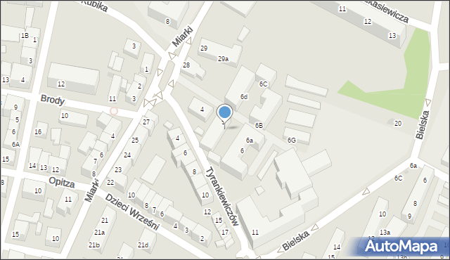 Bolesławiec, Tyrankiewiczów Heleny i Wincentego, 22, mapa Bolesławca