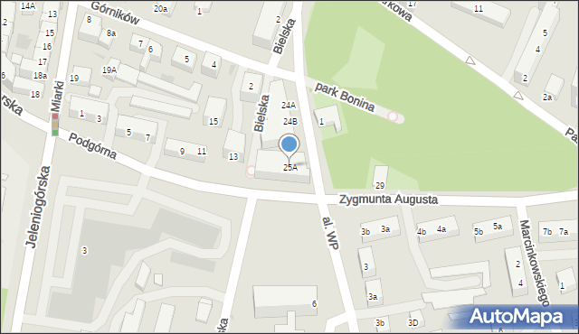 Bolesławiec, Tyrankiewiczów Heleny i Wincentego, 25A, mapa Bolesławca