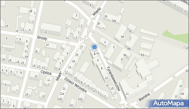 Bolesławiec, Tyrankiewiczów Heleny i Wincentego, 4, mapa Bolesławca