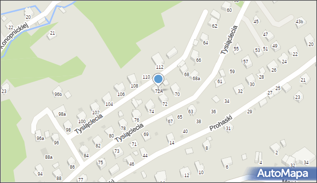 Brzozów, Tysiąclecia, 72A, mapa Brzozów