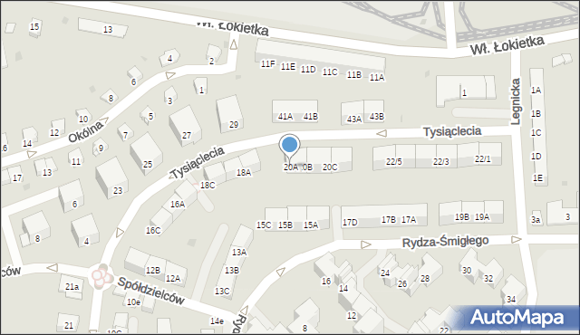 Bytom, Tysiąclecia, 20A, mapa Bytomia