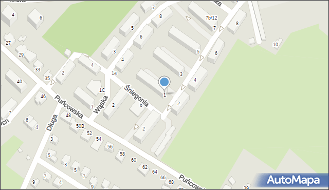 Cieszyn, Tysiąclecia, 1, mapa Cieszyna