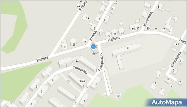 Cieszyn, Tysiąclecia, 9b, mapa Cieszyna