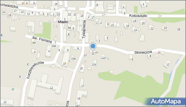 Ciężkowice, Tysiąclecia, 11, mapa Ciężkowice