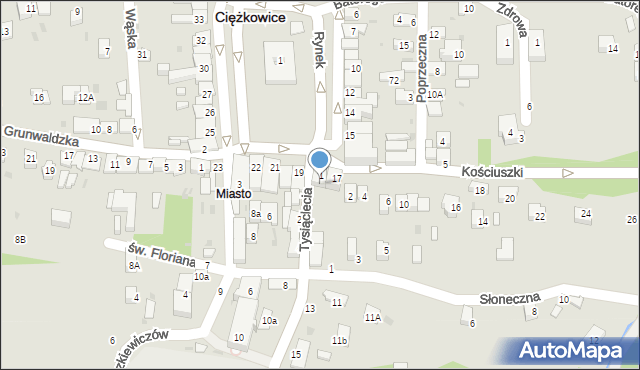 Ciężkowice, Tysiąclecia, 18, mapa Ciężkowice