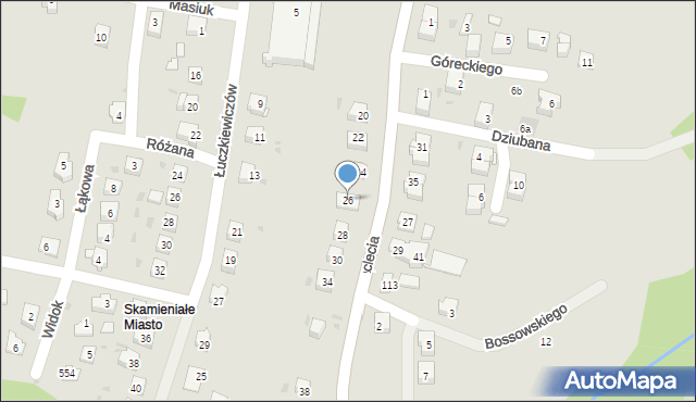 Ciężkowice, Tysiąclecia, 26, mapa Ciężkowice