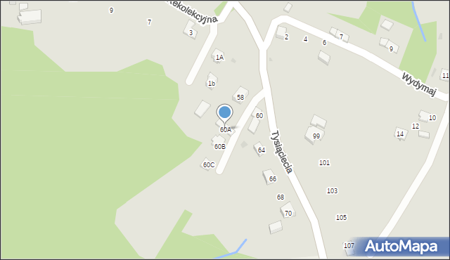 Ciężkowice, Tysiąclecia, 60A, mapa Ciężkowice