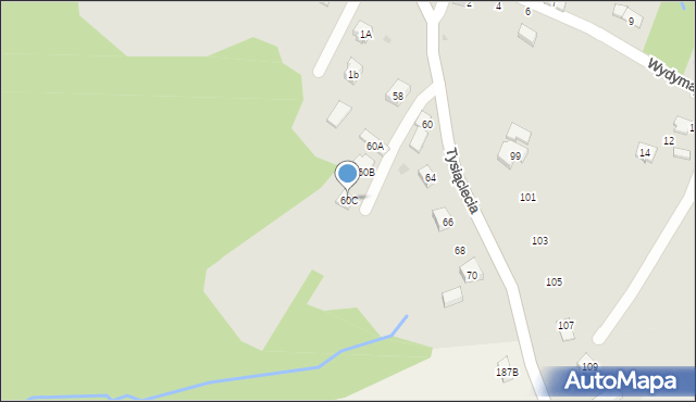 Ciężkowice, Tysiąclecia, 60C, mapa Ciężkowice