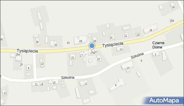 Czarne Dolne, Tysiąclecia, 17a, mapa Czarne Dolne