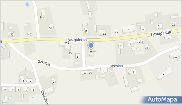 Czarne Dolne, Tysiąclecia, 23, mapa Czarne Dolne