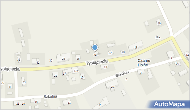 Czarne Dolne, Tysiąclecia, 24, mapa Czarne Dolne
