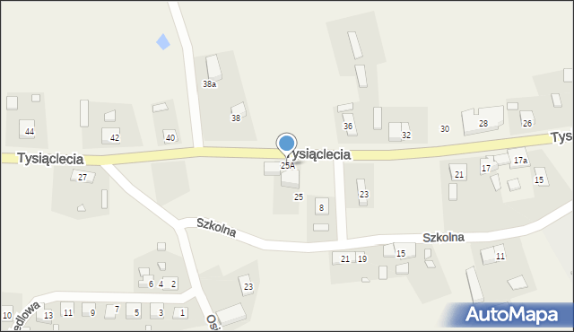 Czarne Dolne, Tysiąclecia, 25A, mapa Czarne Dolne