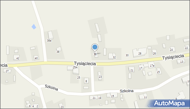 Czarne Dolne, Tysiąclecia, 36, mapa Czarne Dolne